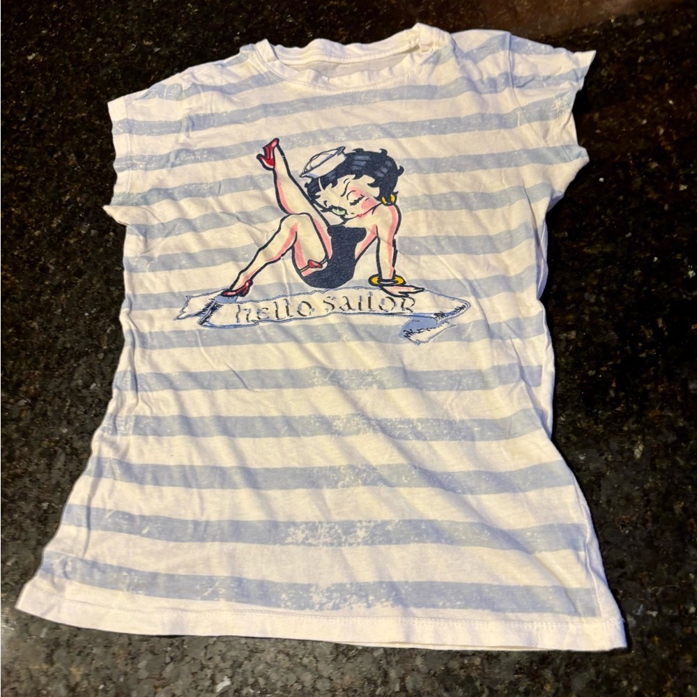 Betty Boop HELLO SAILOR T-Shirt Dated 2008 Size M (but fits like XS/S)